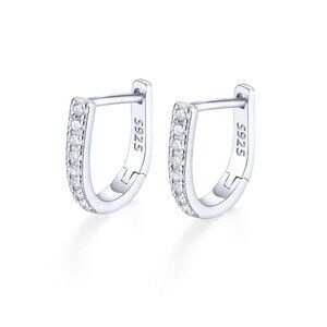 Micro Pavé Huggie Hoop Earrings – Sterling Silver